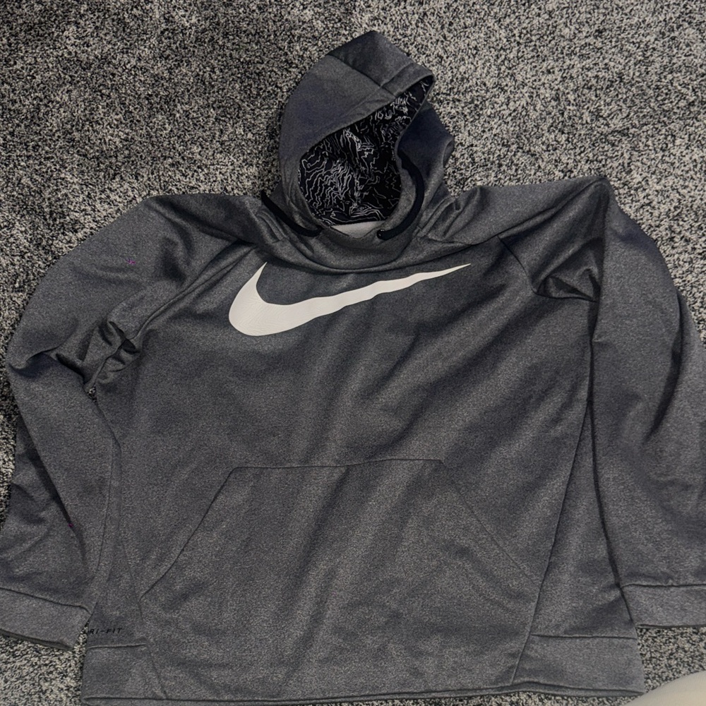 Nike Charcoal Hoodie with White Swoosh